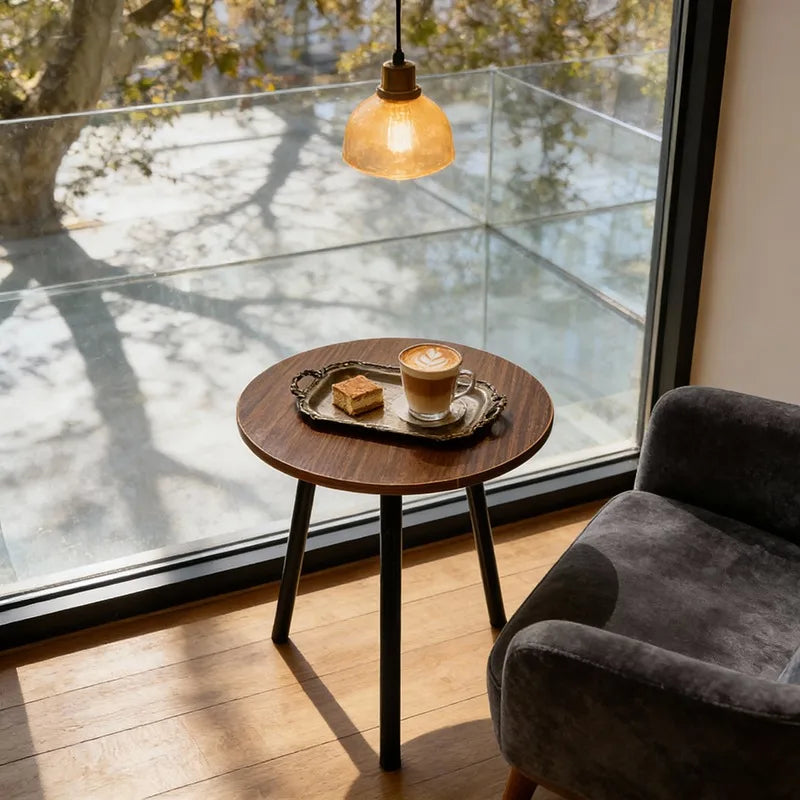 1Pc Small Simple Rotundity Coffee Table | Sofa Side Corner Table for Living Room Bedroom Mini Bedside Small Desk Storage Rack