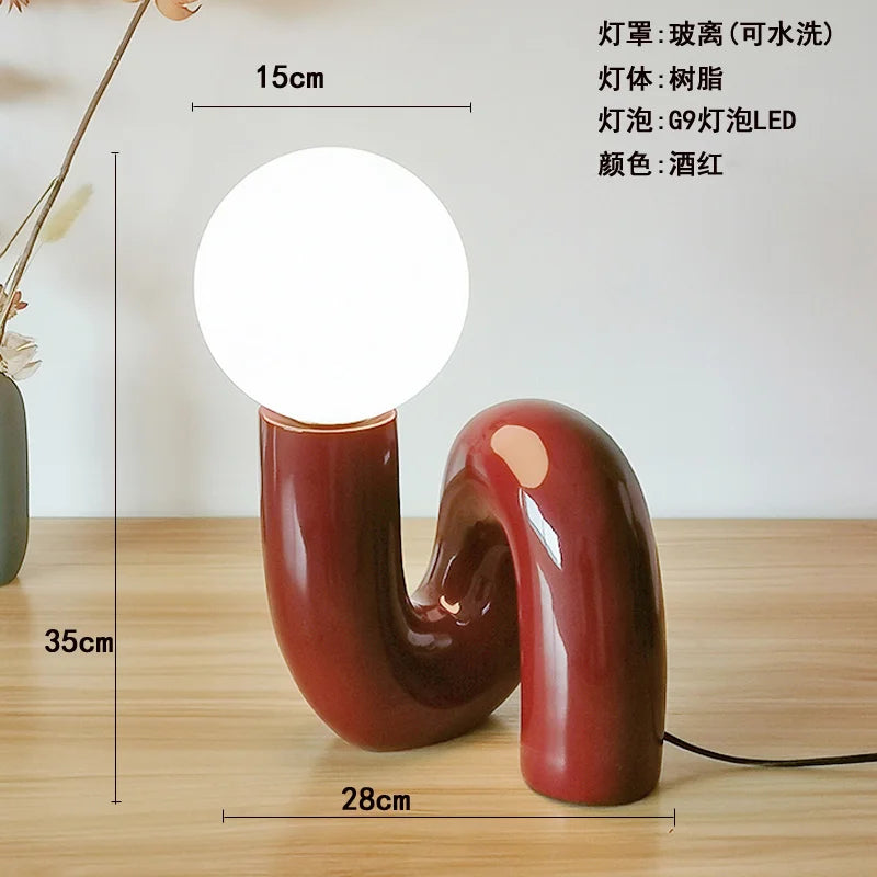 Nordic Bedroom Desk Lamp Postmodern Resin Shaped Mushroom Bed Headlight Artistic Creativity Desktop Glass Designer Lamp