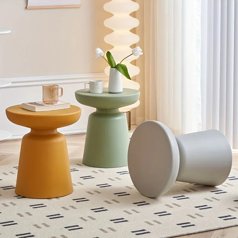 Nordic Simple Side Table Small Apartment Color Designe Low round Desk for Living Room Sofa Balcony Home