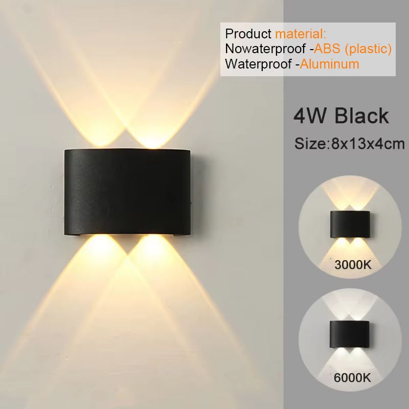 LED Wall Sconces Modern Indoor Outdoor Lamp, White up down Wall Mount Lights for Living Room Hallway Bedroom Decor