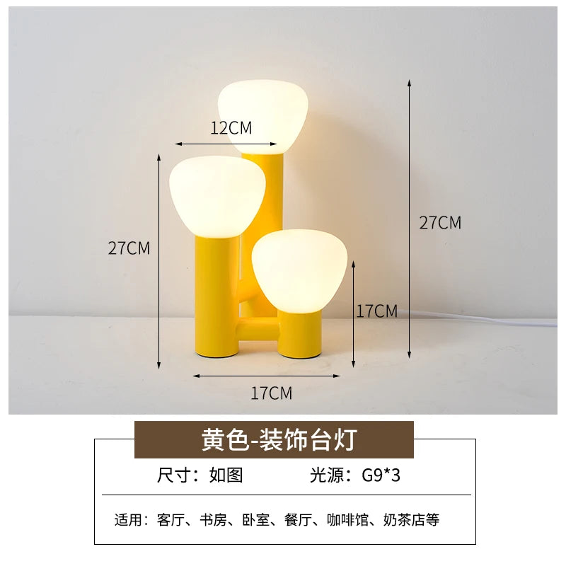 Nordic Bedroom Desk Lamp Postmodern Resin Shaped Mushroom Bed Headlight Artistic Creativity Desktop Glass Designer Lamp