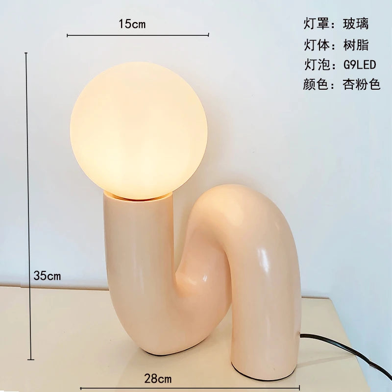 Nordic Bedroom Desk Lamp Postmodern Resin Shaped Mushroom Bed Headlight Artistic Creativity Desktop Glass Designer Lamp