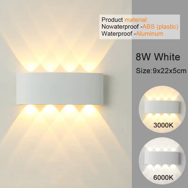 LED Wall Sconces Modern Indoor Outdoor Lamp, White up down Wall Mount Lights for Living Room Hallway Bedroom Decor
