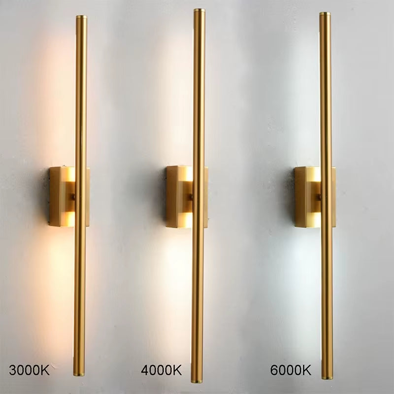 Nordic Light Luxury Metal Wall Lamp Long Reading Light Simple Creative Design Living Room Background Bedroom Bedside