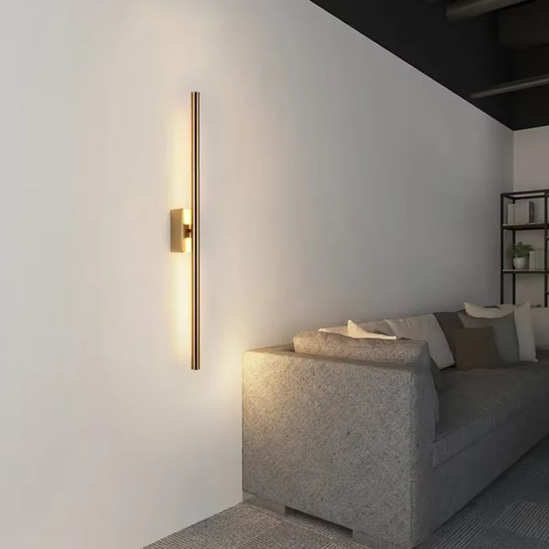 Nordic Light Luxury Metal Wall Lamp Long Reading Light Simple Creative Design Living Room Background Bedroom Bedside