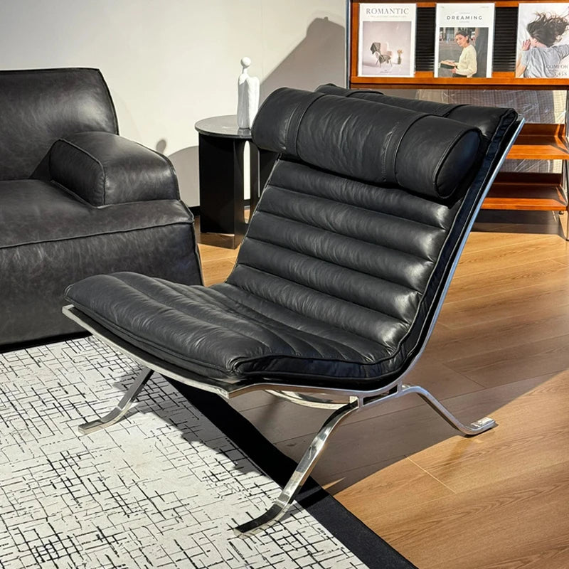 Single Sofa Chair Minimalist Light Luxury Living Room Middle-Aged Style High-End Designer Sofa Chair Lazy Leisure Recliner