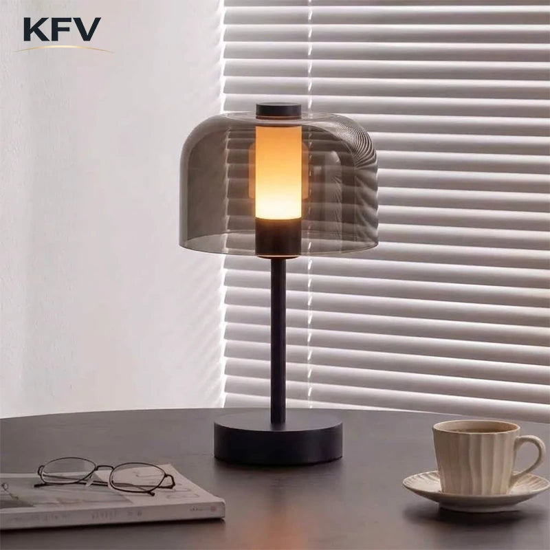 Desk Lamp Luxury Transparent Light Lampshade Bedroom LED Table Lamp Decoration Mood Light Bedside Rechargeable Desk Lamps
