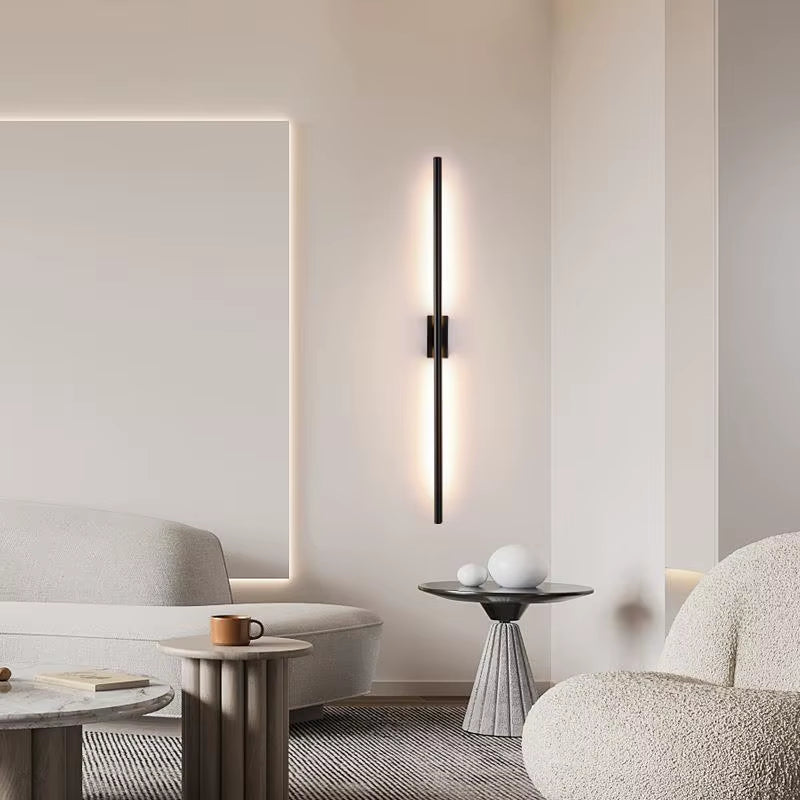 Nordic Light Luxury Metal Wall Lamp Long Reading Light Simple Creative Design Living Room Background Bedroom Bedside