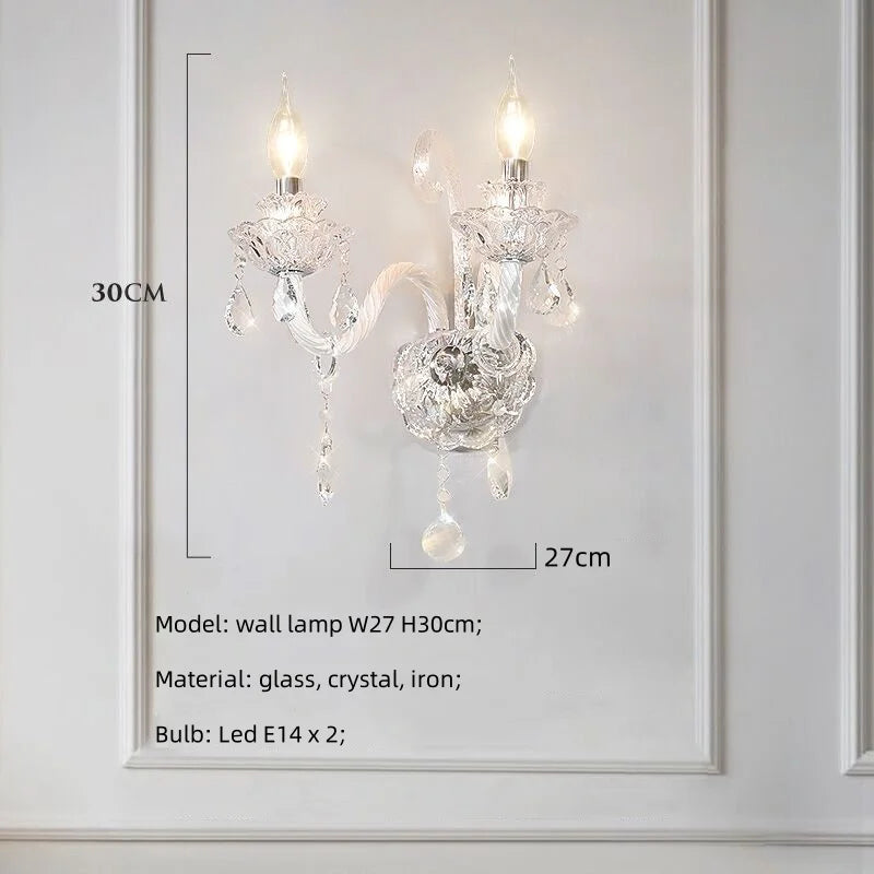 French Lustre Crystal E14 Chandelier Living Room Decor White Glass Pendant Lights Led Ceiling Chandelier for Bedroom Led Lampara