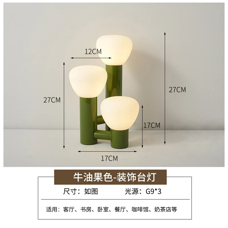 Nordic Bedroom Desk Lamp Postmodern Resin Shaped Mushroom Bed Headlight Artistic Creativity Desktop Glass Designer Lamp