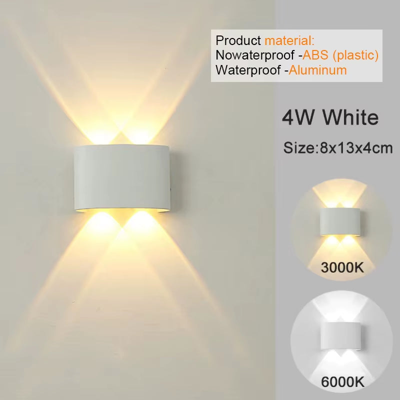 LED Wall Sconces Modern Indoor Outdoor Lamp, White up down Wall Mount Lights for Living Room Hallway Bedroom Decor