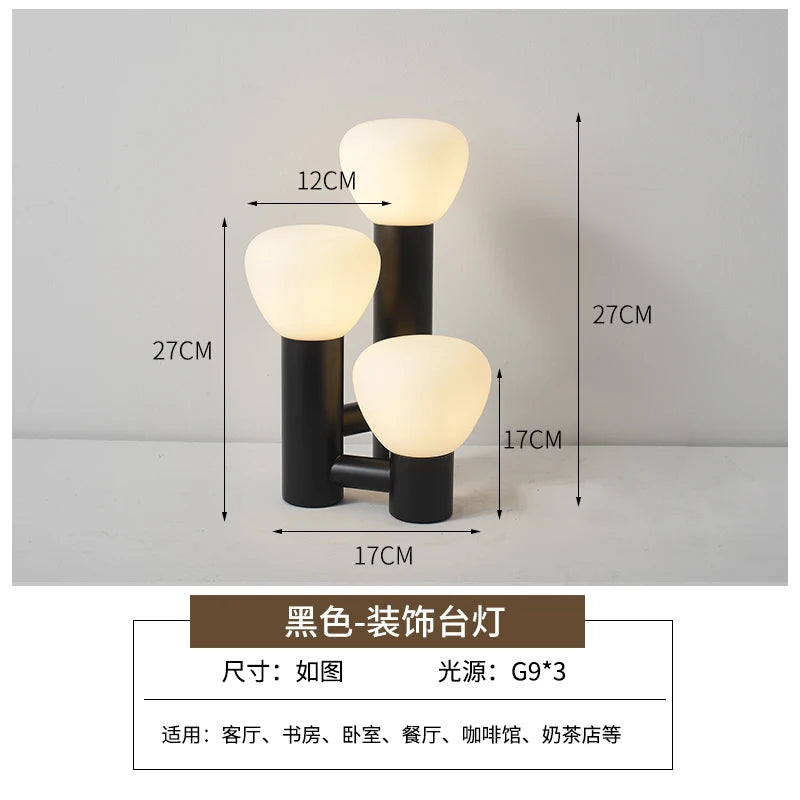 Nordic Bedroom Desk Lamp Postmodern Resin Shaped Mushroom Bed Headlight Artistic Creativity Desktop Glass Designer Lamp