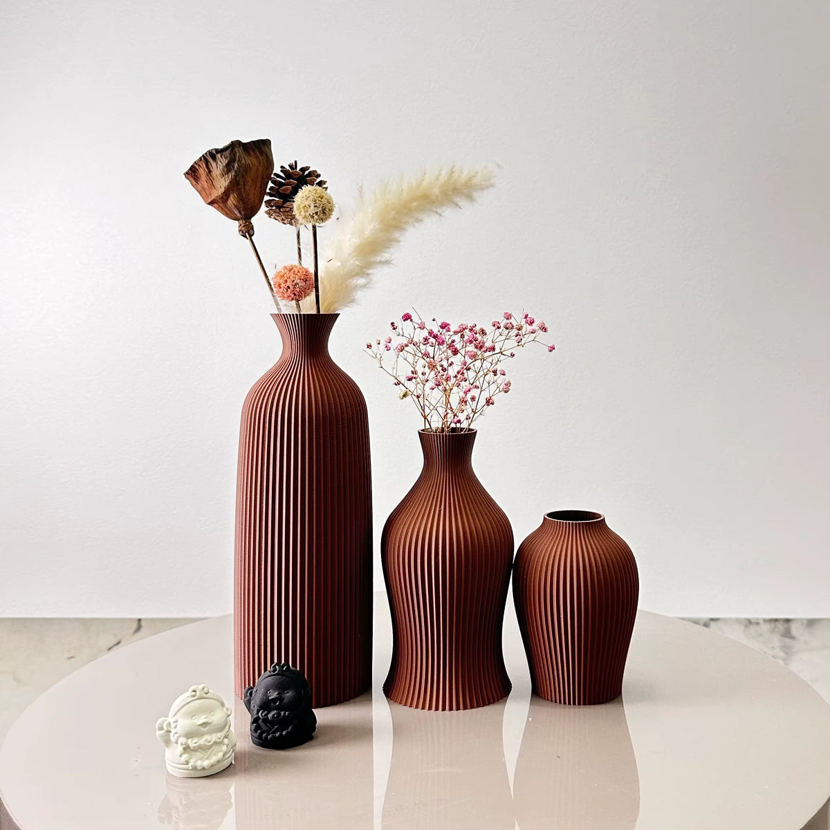 3-Piece Set of Artistic Decorative Vases, Elegant Vase Decoration, Dry Vase Ornaments for Home Decoration Ornaments, Office Vase Ornaments, Holiday Gifts