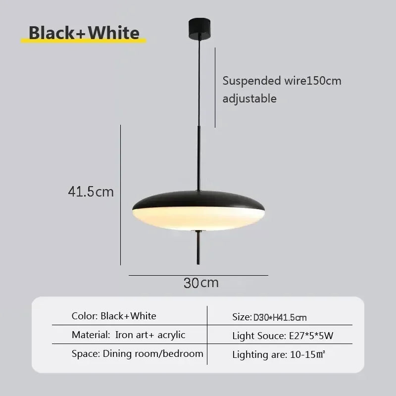 Nordic LED Pendant Light Flying Saucer Design Lamp for Bedroom Living Room Bar Cafe Office Indoor Simple Home Decorative Fixture