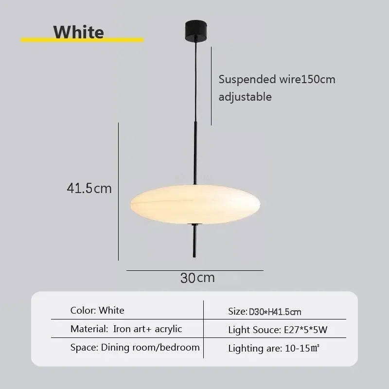 Nordic LED Pendant Light Flying Saucer Design Lamp for Bedroom Living Room Bar Cafe Office Indoor Simple Home Decorative Fixture