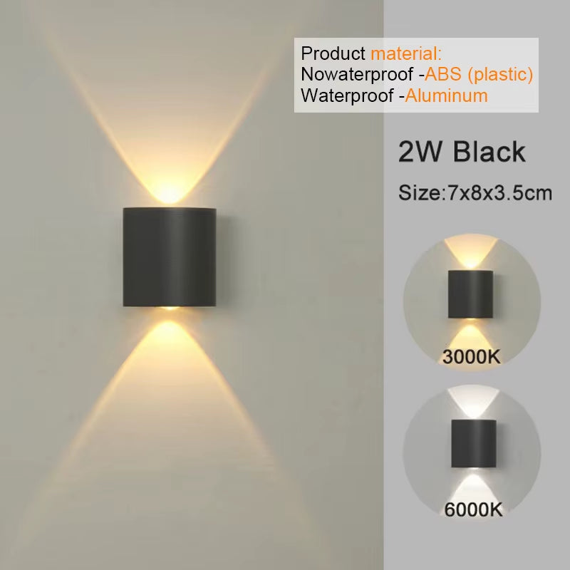 LED Wall Sconces Modern Indoor Outdoor Lamp, White up down Wall Mount Lights for Living Room Hallway Bedroom Decor
