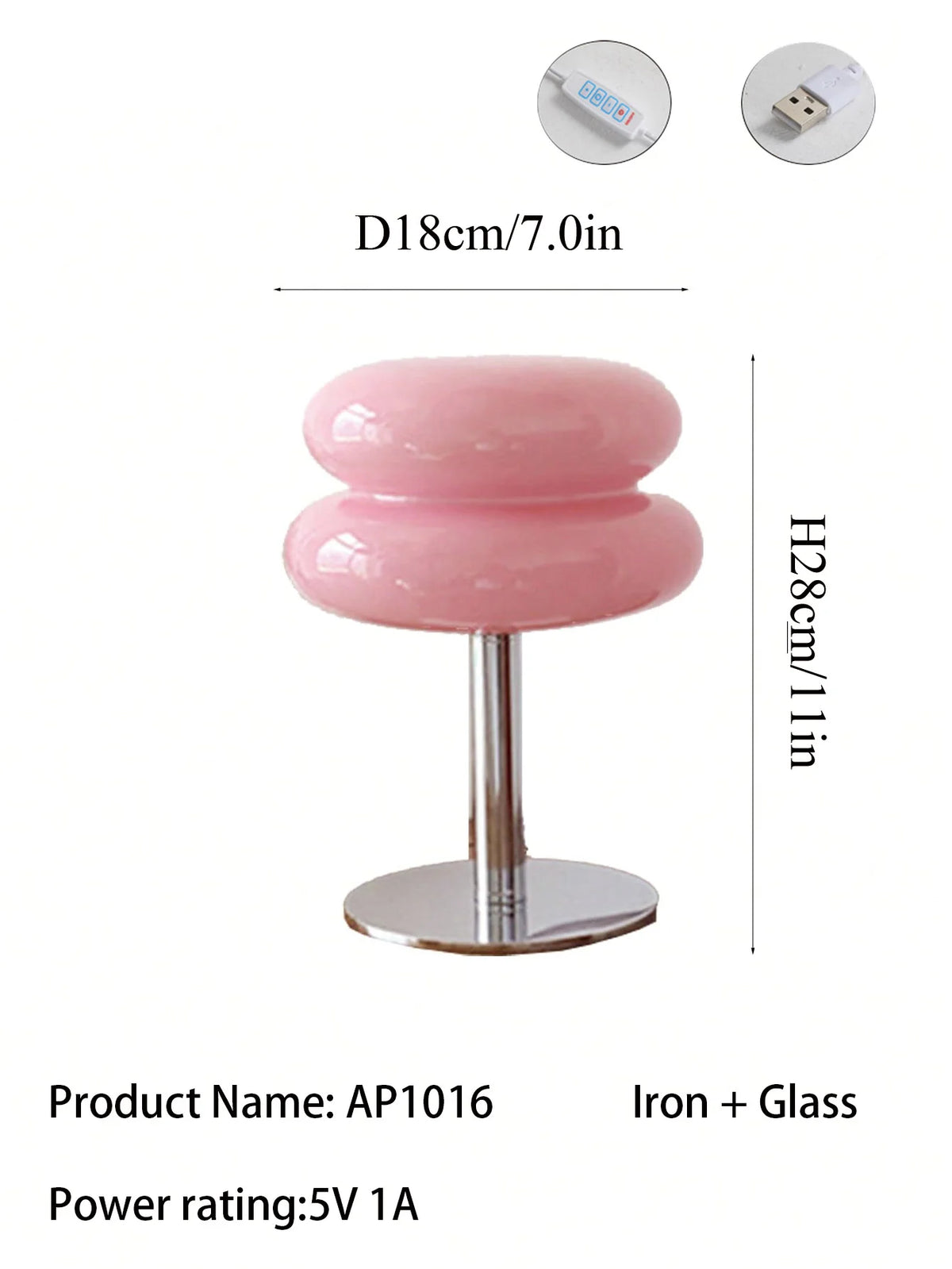 LED Table Lamp Macaron Glass Lustre Trichromatic Dimming Living Room Bedroom Study Atmosphere Lamps Eye Protection Night Light