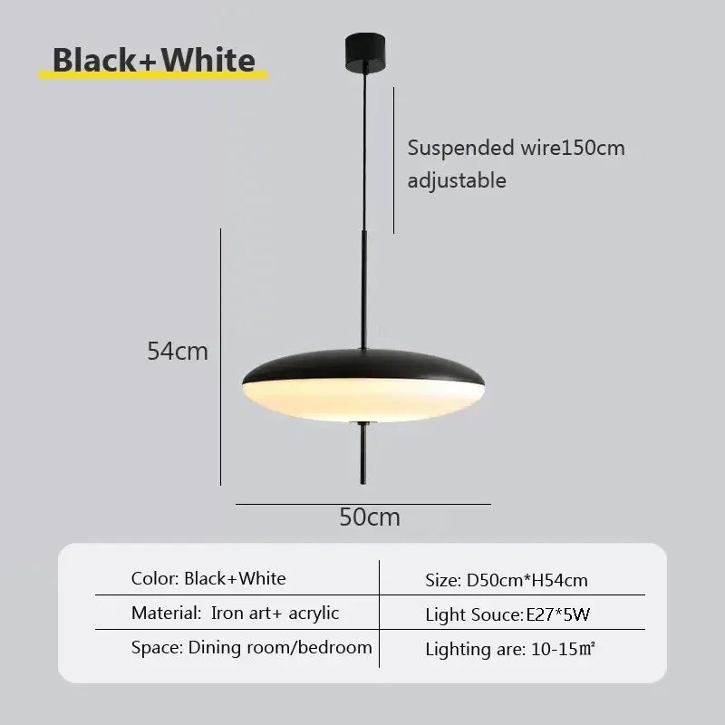 Nordic LED Pendant Light Flying Saucer Design Lamp for Bedroom Living Room Bar Cafe Office Indoor Simple Home Decorative Fixture