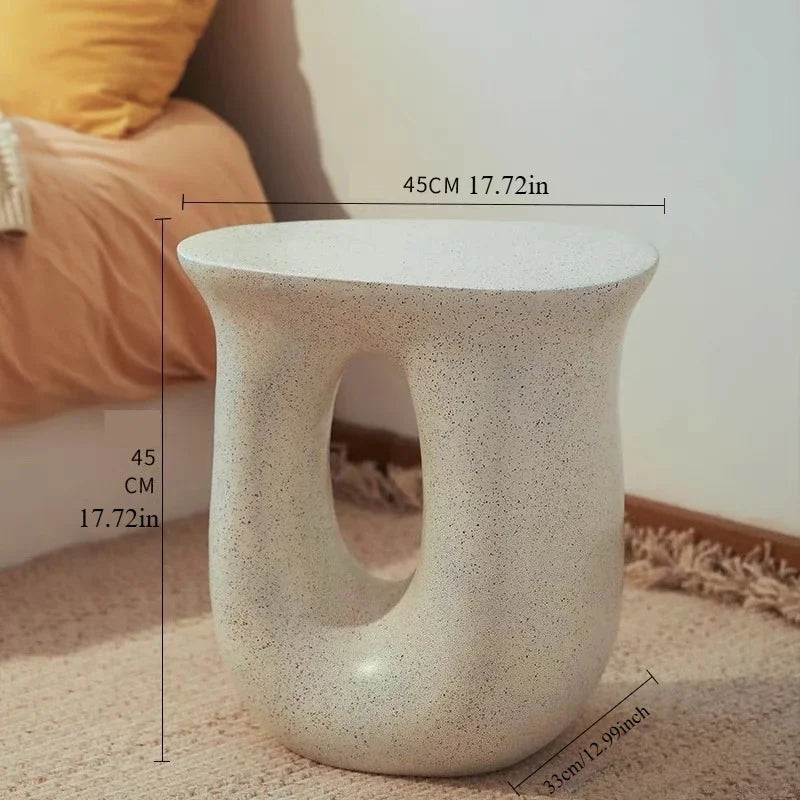 Creative U-Shaped Geometric End Table - Lightweight, Artistic Coffee Table & Nightstand, Stand-Out Bedroom Decor Accent Piece
