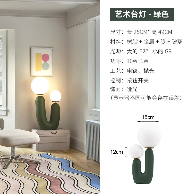 Nordic Bedroom Desk Lamp Postmodern Resin Shaped Mushroom Bed Headlight Artistic Creativity Desktop Glass Designer Lamp