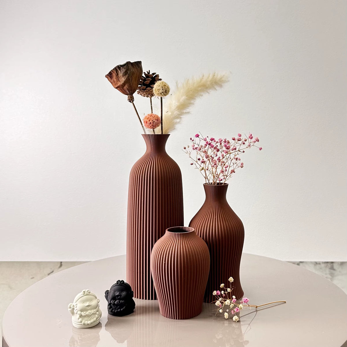 3-Piece Set of Artistic Decorative Vases, Elegant Vase Decoration, Dry Vase Ornaments for Home Decoration Ornaments, Office Vase Ornaments, Holiday Gifts