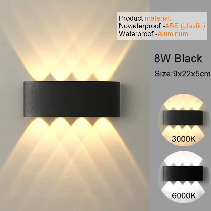 LED Wall Sconces Modern Indoor Outdoor Lamp, White up down Wall Mount Lights for Living Room Hallway Bedroom Decor