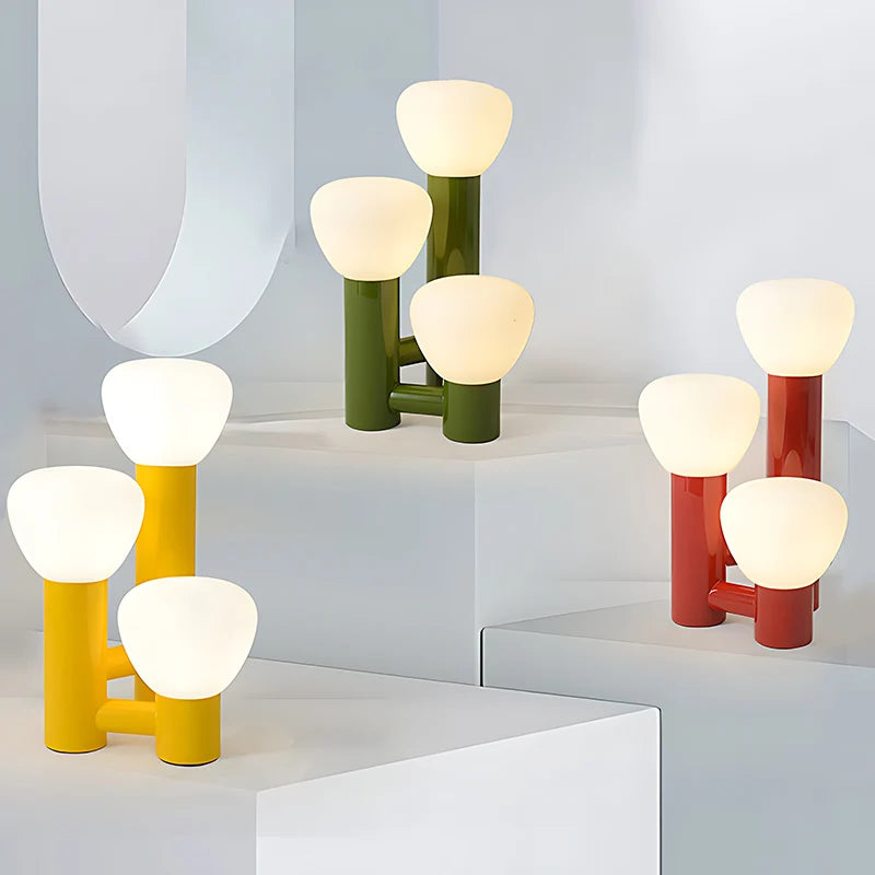 Nordic Bedroom Desk Lamp Postmodern Resin Shaped Mushroom Bed Headlight Artistic Creativity Desktop Glass Designer Lamp