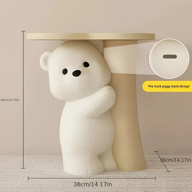 Cute Bear Floor Decoration Sofa Side Table Bedside Table Decoration Home Gift - Suitable for All Room Types