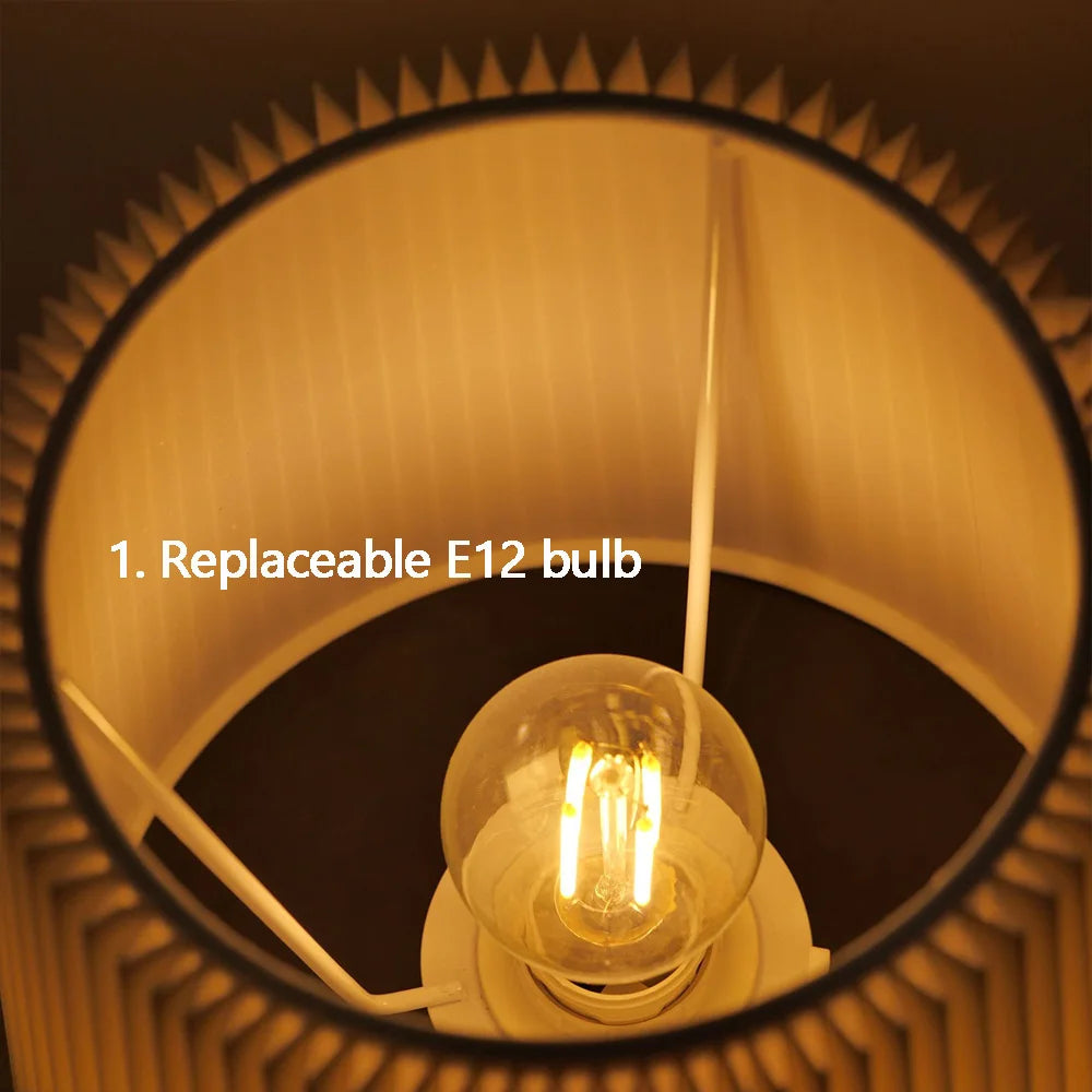 Fabric Desk Lamp Rechargeable Touch Table Lamp Replaceable E12 Bulb 2700K for Restaurant Hotel Room Bedside Decor Lighing