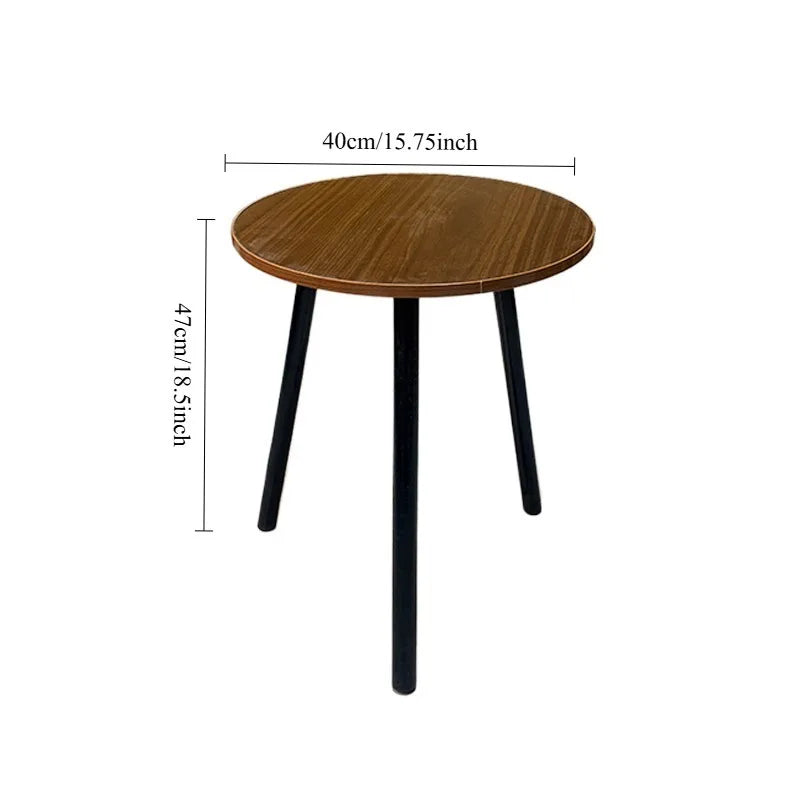 1Pc Small Simple Rotundity Coffee Table | Sofa Side Corner Table for Living Room Bedroom Mini Bedside Small Desk Storage Rack