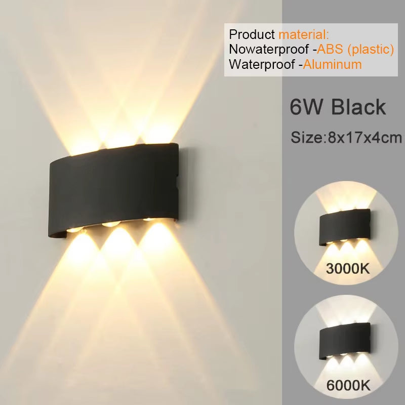 LED Wall Sconces Modern Indoor Outdoor Lamp, White up down Wall Mount Lights for Living Room Hallway Bedroom Decor