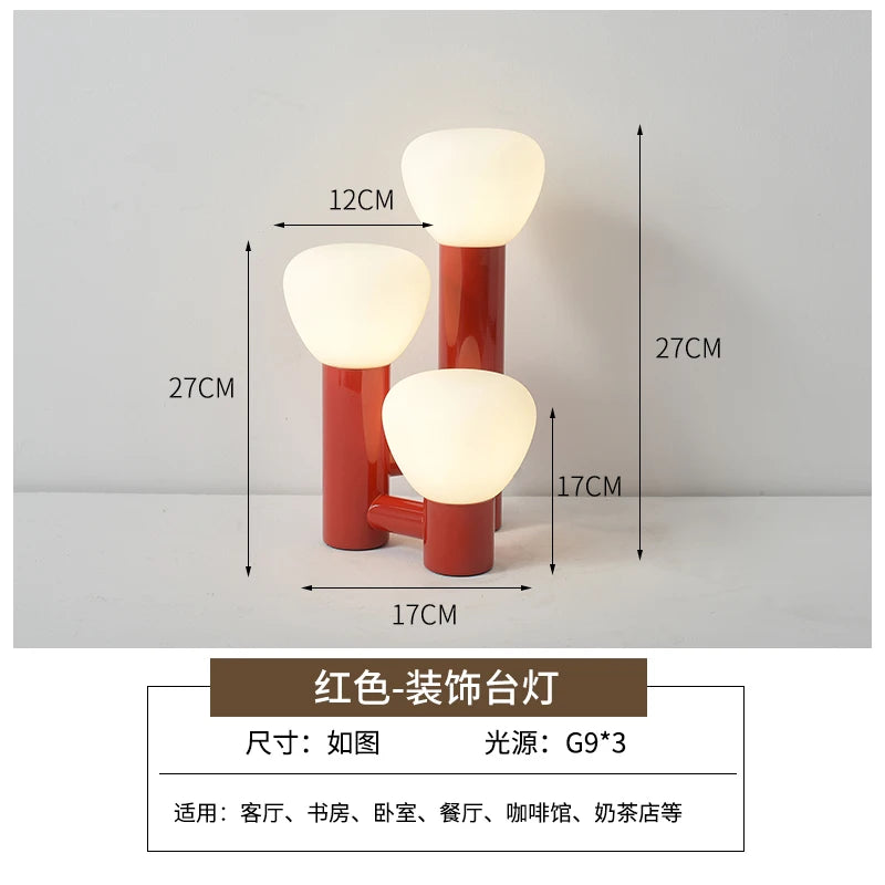 Nordic Bedroom Desk Lamp Postmodern Resin Shaped Mushroom Bed Headlight Artistic Creativity Desktop Glass Designer Lamp